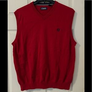 Chaps Mens Red 100% Cotton Knit Sweater Vest Sleeveless Classic size XXL